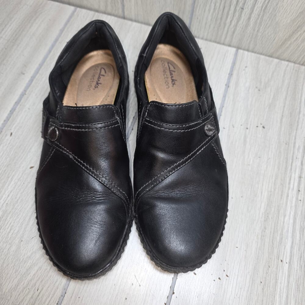 Clarks Womens Caroline Pearl Slip On Loafer Size 8.5 Comfort Shoes Grunge Goth